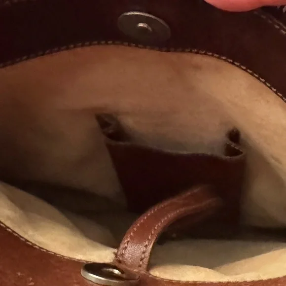 Gigliodoro Florence Italian Leather Crossbody Vintage Brown Patina Bag - Picture 5 of 7